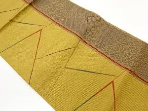 本場筑前博多切り嵌め風縞に多角形模様織出し名古屋帯